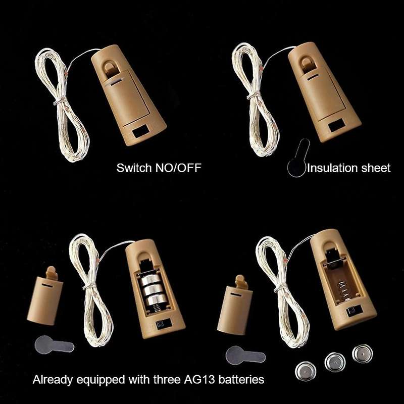 9 Pcs Cork Lamp Battery Led Lantern Christmas Decoration String 1