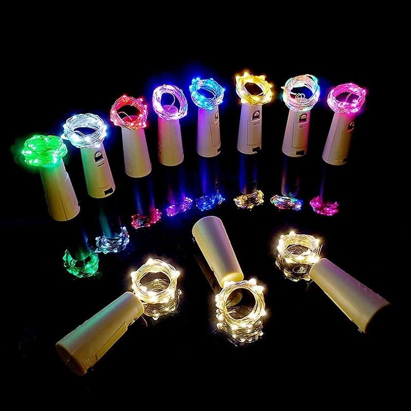 9 Pcs Cork Lamp Battery Led Lantern Christmas Decoration String 1