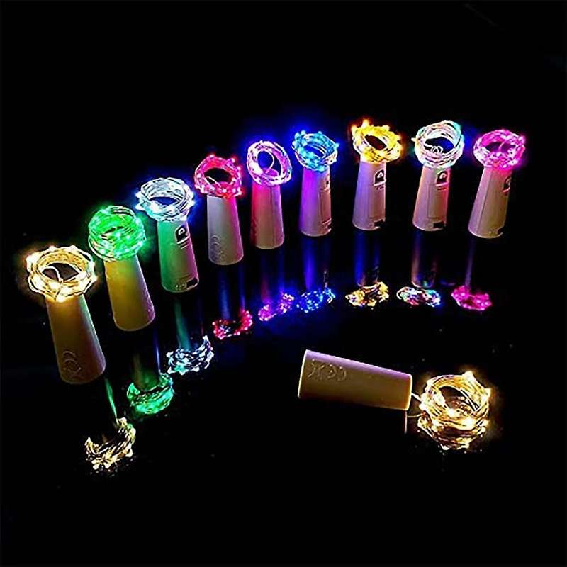9 Pcs Cork Lamp Battery Led Lantern Christmas Decoration String 1