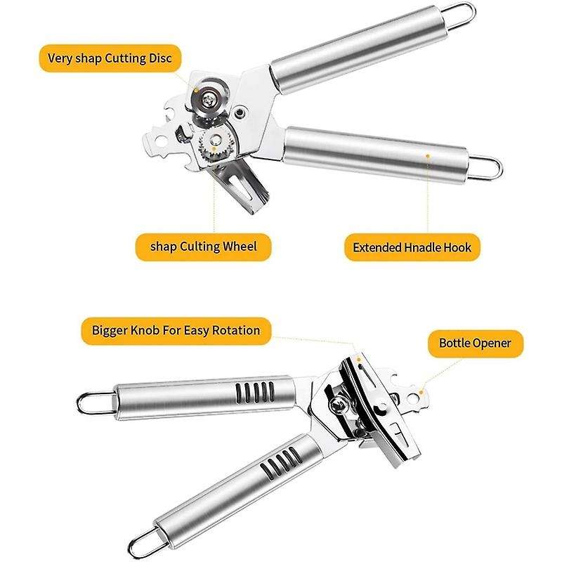 Stainless Steel Can Opener with Built-in Bottle Opener ,handheld