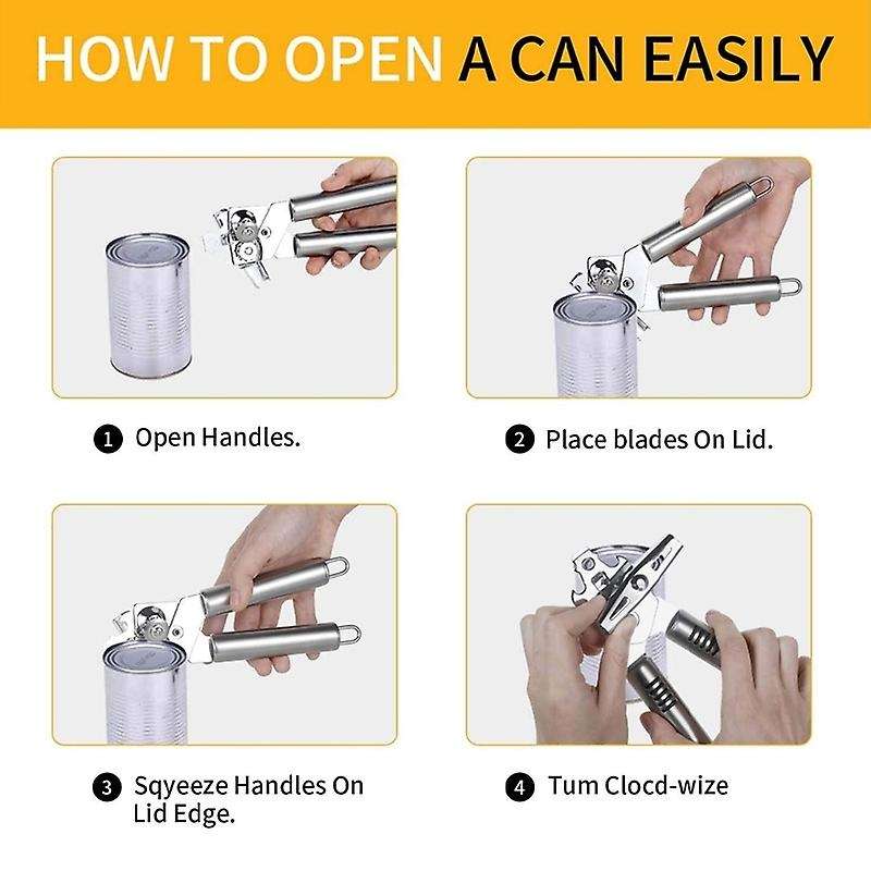 Stainless Steel Can Opener with Built-in Bottle Opener ,handheld