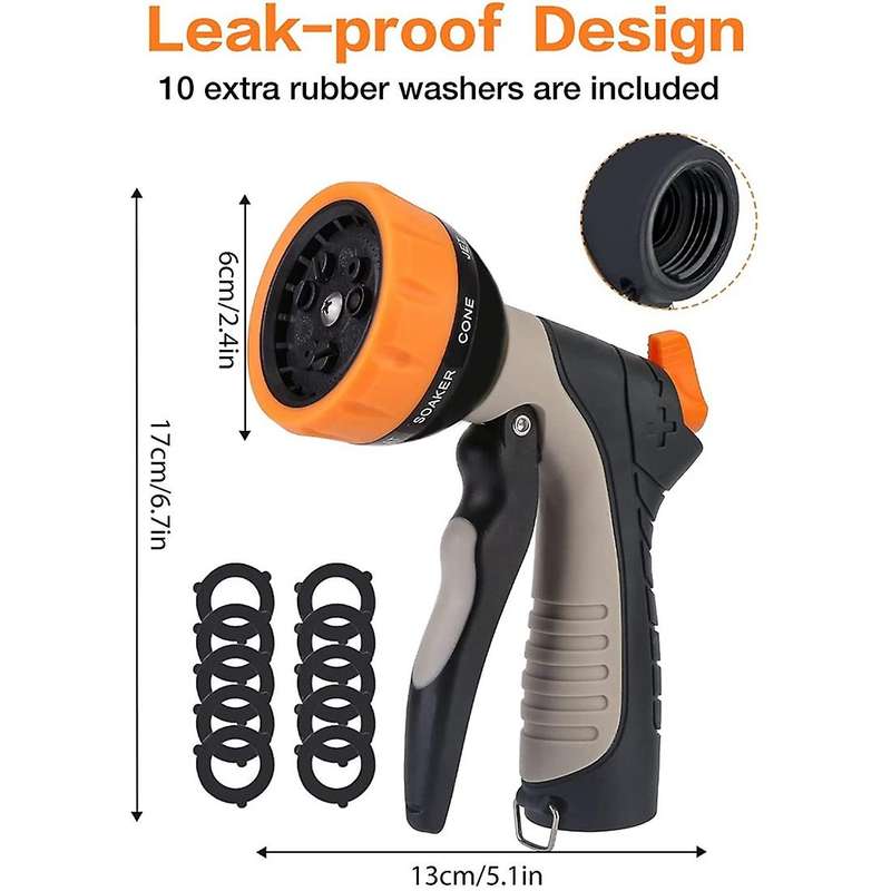 Garden Hose Nozzle - Abs Water Hose Nozzle with 9 Spray Patterns