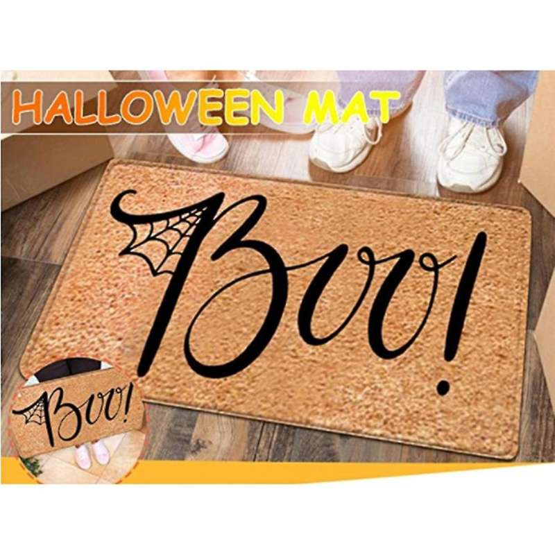 2pc Halloween Doormat Blanket - Front Door Mat,bathroom Kitchen Decor