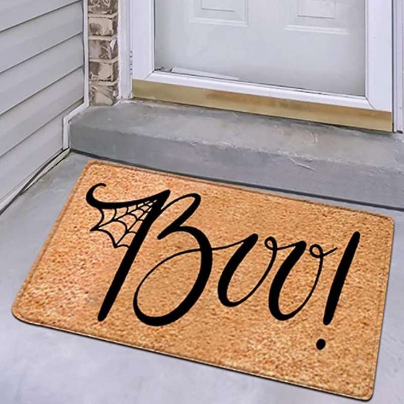 2pc Halloween Doormat Blanket - Front Door Mat,bathroom Kitchen Decor