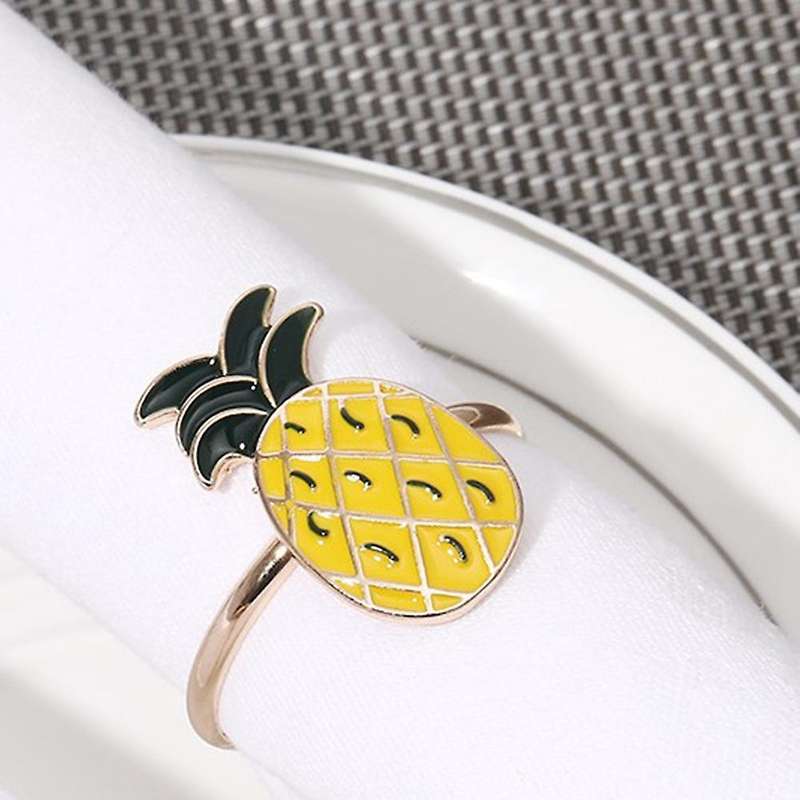 12pcs Pineapple Napkin Rings, Simple Fruit Series Napkin Rings