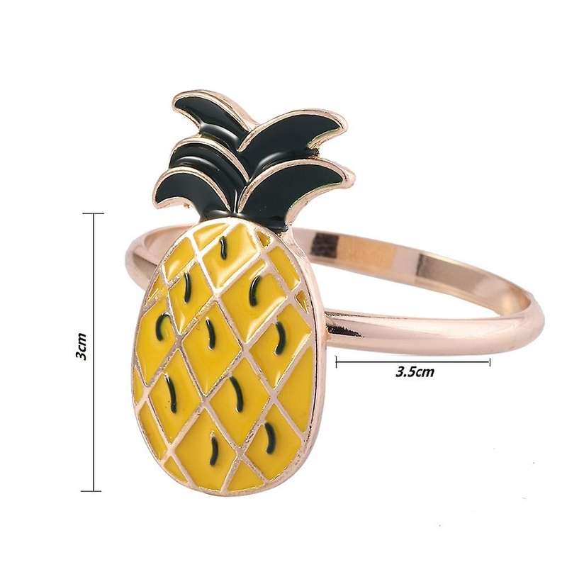 12pcs Pineapple Napkin Rings, Simple Fruit Series Napkin Rings