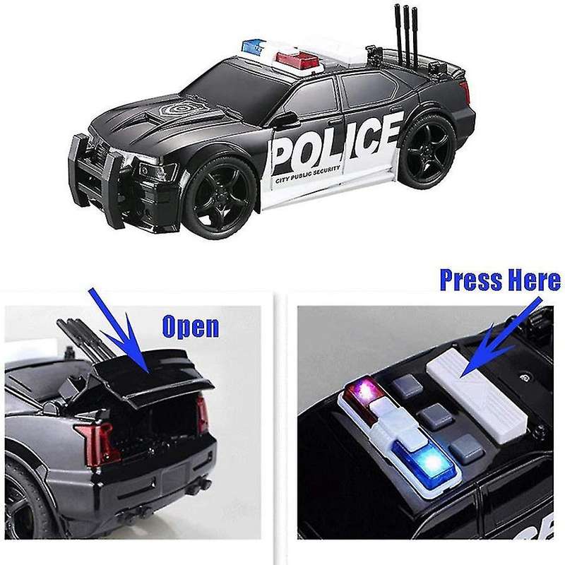 Simulation Police Car Toy Pursuit Rescue Model with Sound and Light