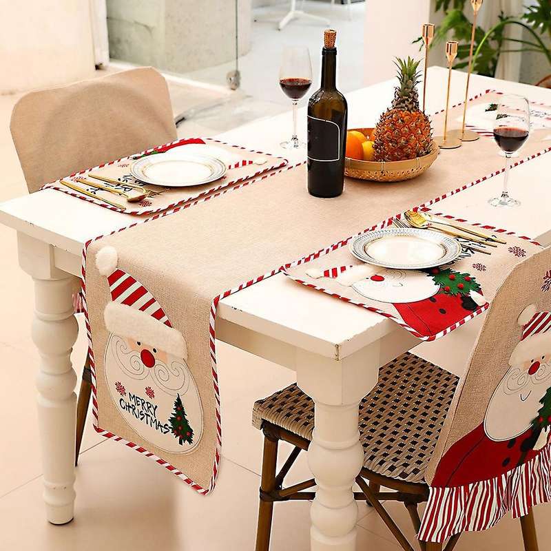 Christmas Table Cloth Xmas Party Decor Table Runner Decoration B