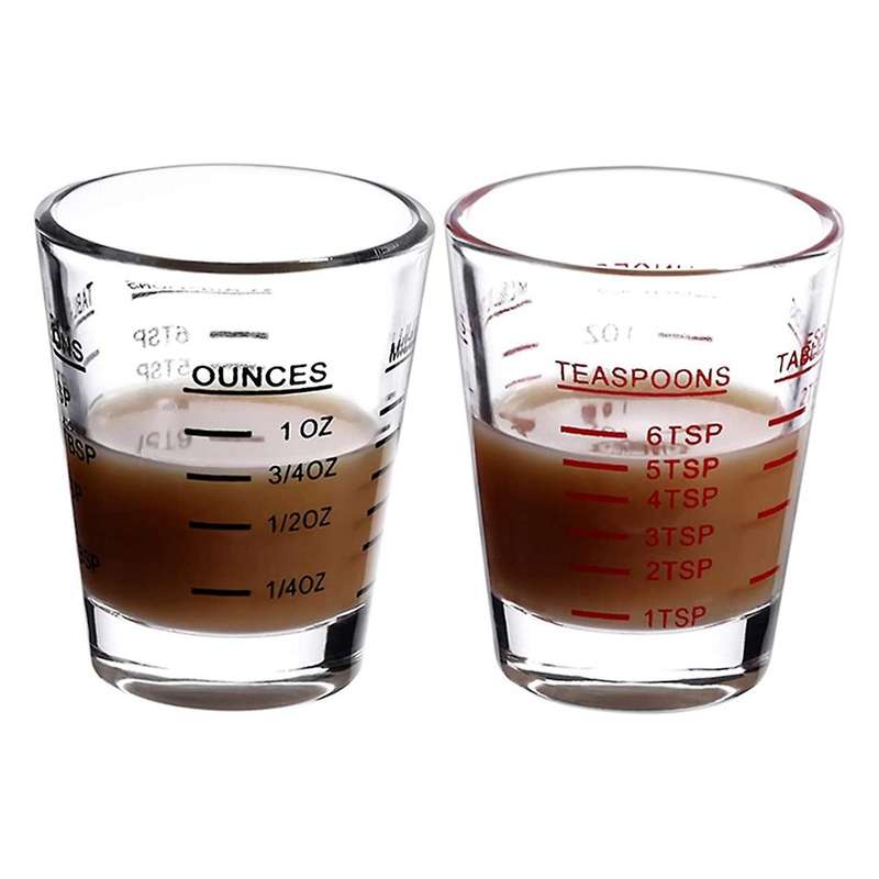 6pcs Measuring Cup Espresso Glass Measurement 1oz,6 Tsp,2 Tbs,30ml