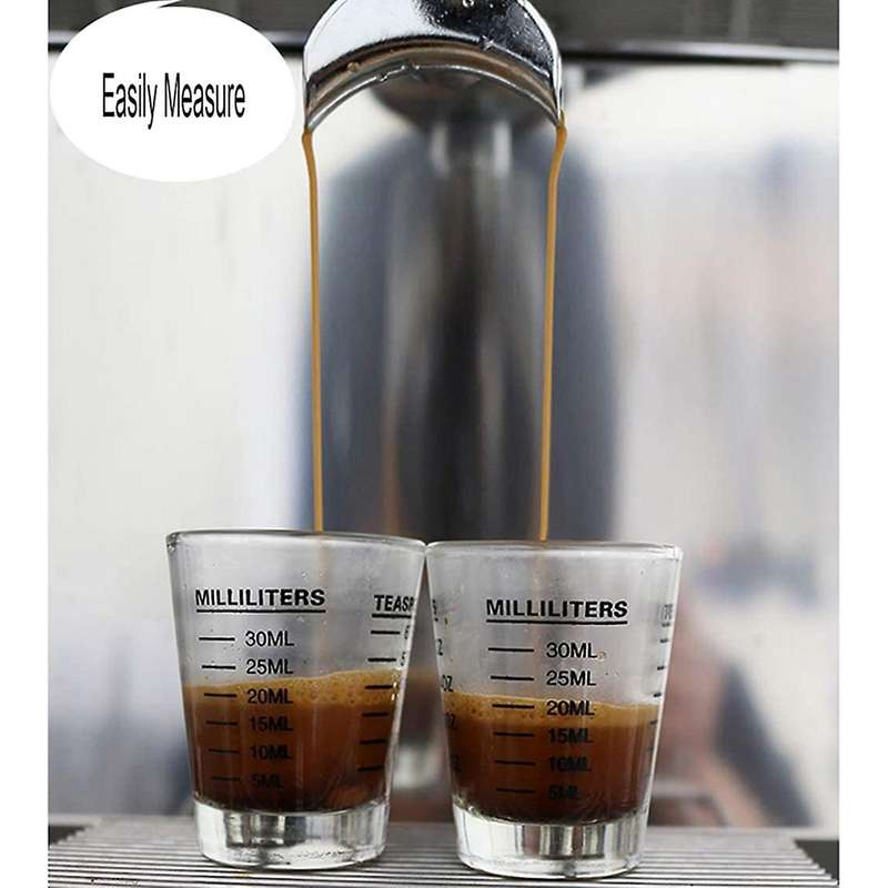 6pcs Measuring Cup Espresso Glass Measurement 1oz,6 Tsp,2 Tbs,30ml