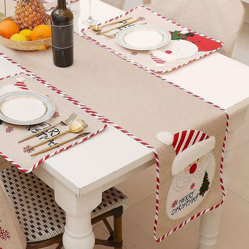 Christmas Table Cloth Xmas Party Decor Table Runner Decoration A