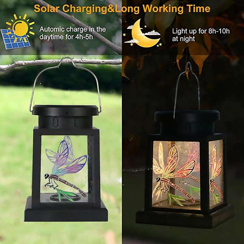 Dragonfly Led Solar Lanterns for Patio Garden Lawn Landscape Decor