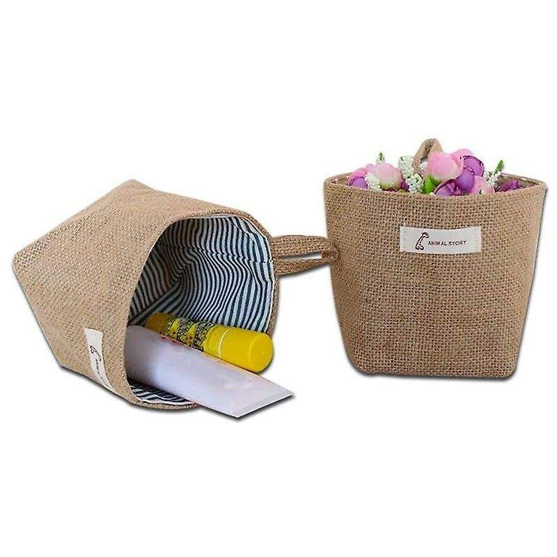 Wall-hanging Storage Bags Cotton Linen Basket Foldable Family Decor