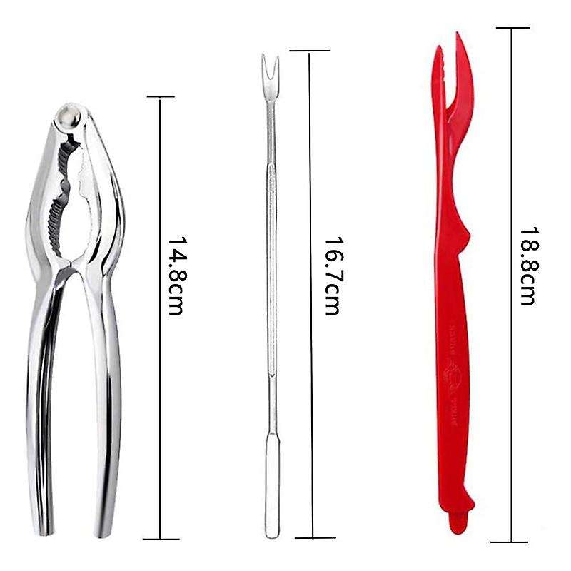 Seafood Tools Set 2 Crab Clip 2 Plastic Pick 4 Stainless Steel Forks