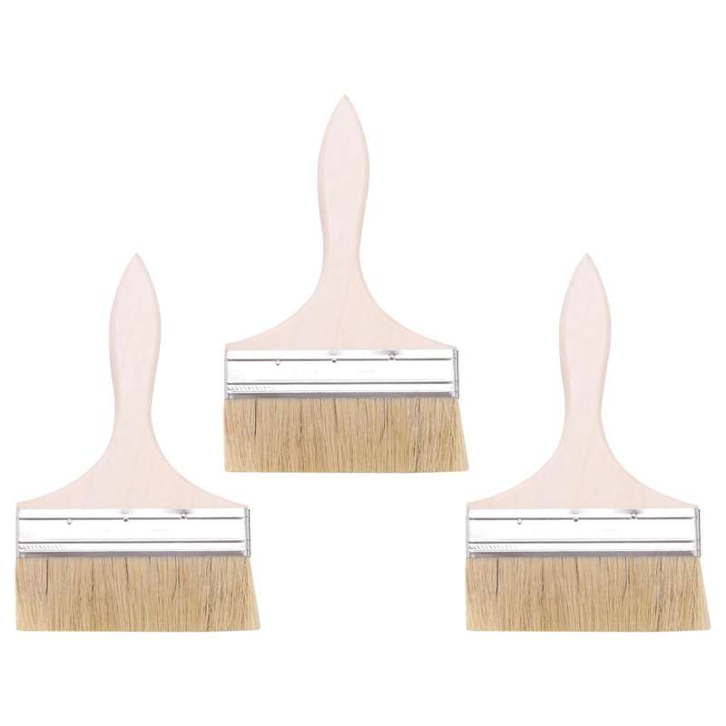 6" Wide Bristle Hair Wooden Handle Paint Brush Wall Painting Tool