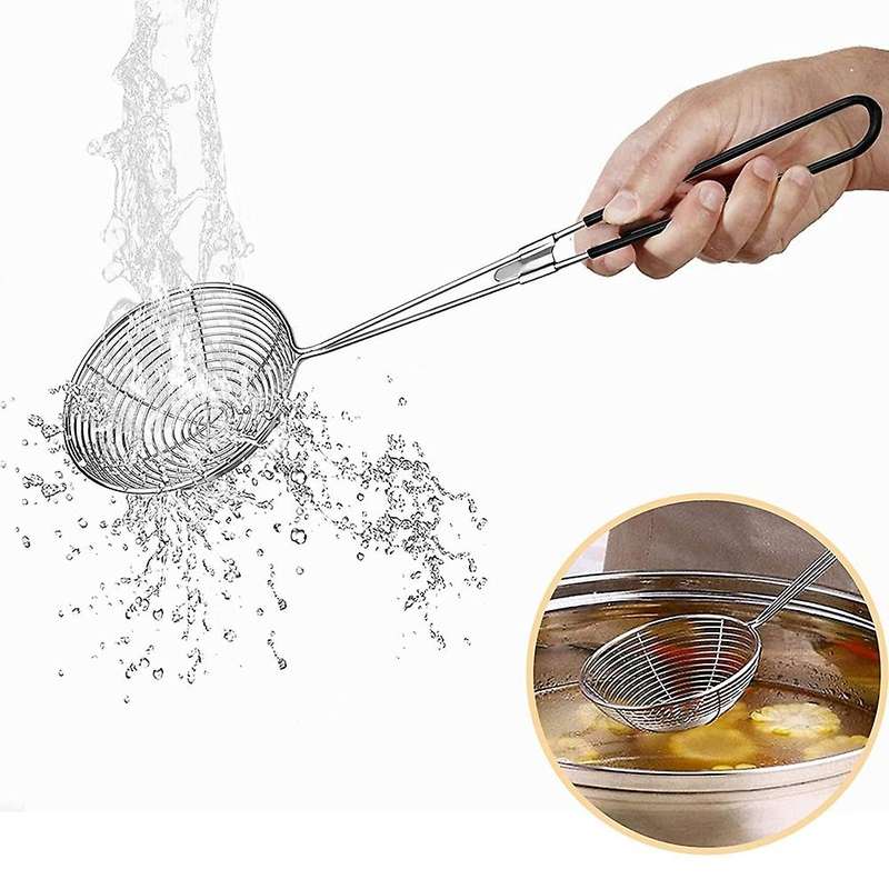 Hot Pot Strainer Scoops Mesh Asian Strainer Ladle with Handle(6pc)