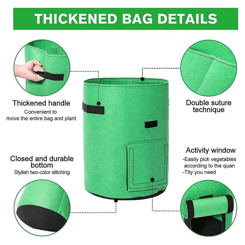 Potato Grow Bags , 2 Pack 10 Gallon Potato Growing Bags Potato