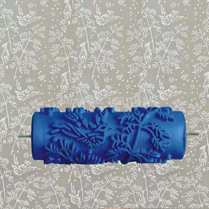5 Inch Embossed Paint Roller Sleeve Wall Texture Stencil Decor 002y