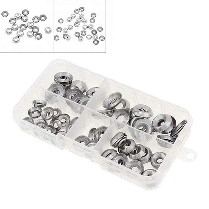 120pcs Boxed 304 Stainless Steel Concave-convex Fish-eye Gasket