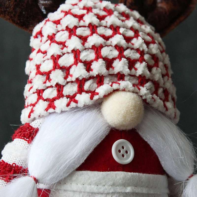 Christmas Faceless Doll Ornaments Antlers Old Man Doll White Beard