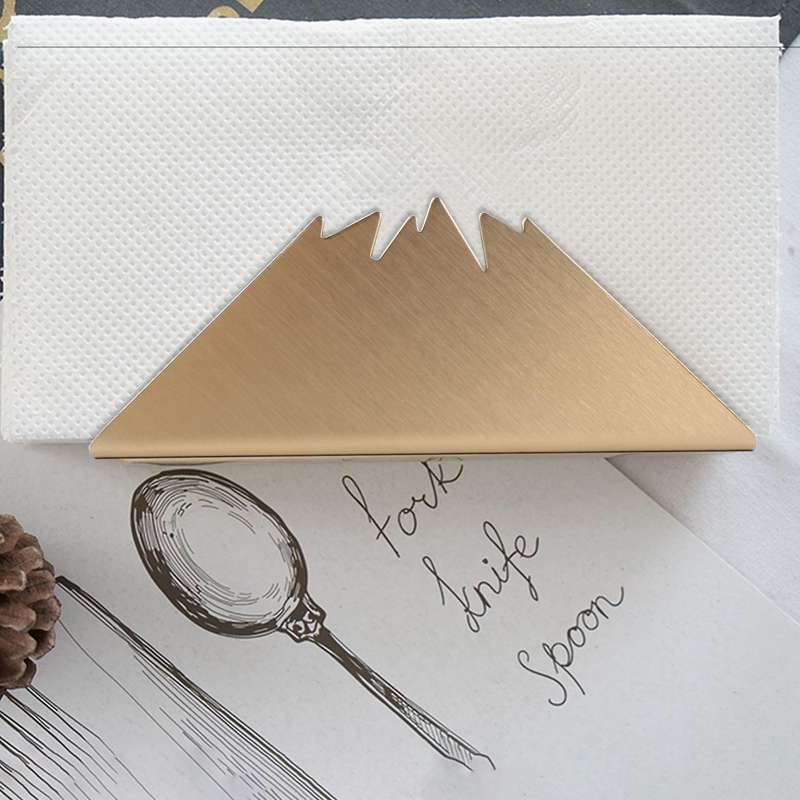 Gold Napkin Holder Modern Stainless Steel Cocktail Dispenser