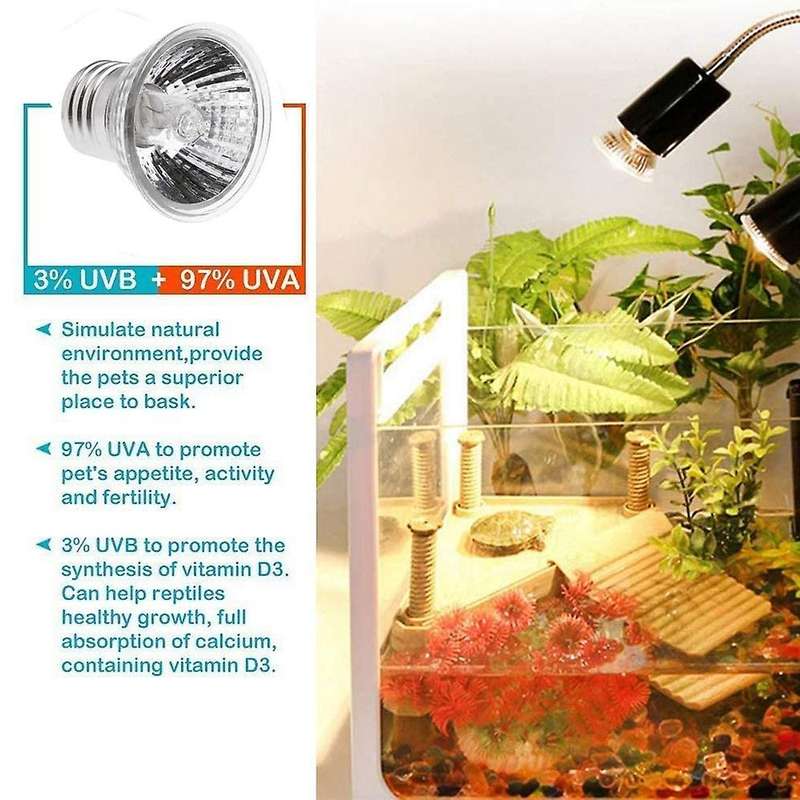 4-pack 50w 25w Uva + Uvb Full Spectrum Sun Lamp for Lizard Reptiles