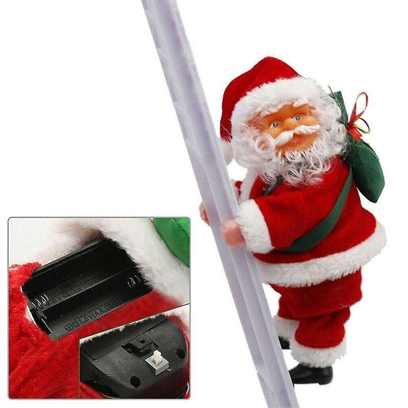 Animated Climbing Santa On Ladder Christmas Tree Decoration