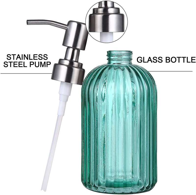 Soap Dispenser 14 Oz with Stainless Steel Pump for Bathroom Kitchen