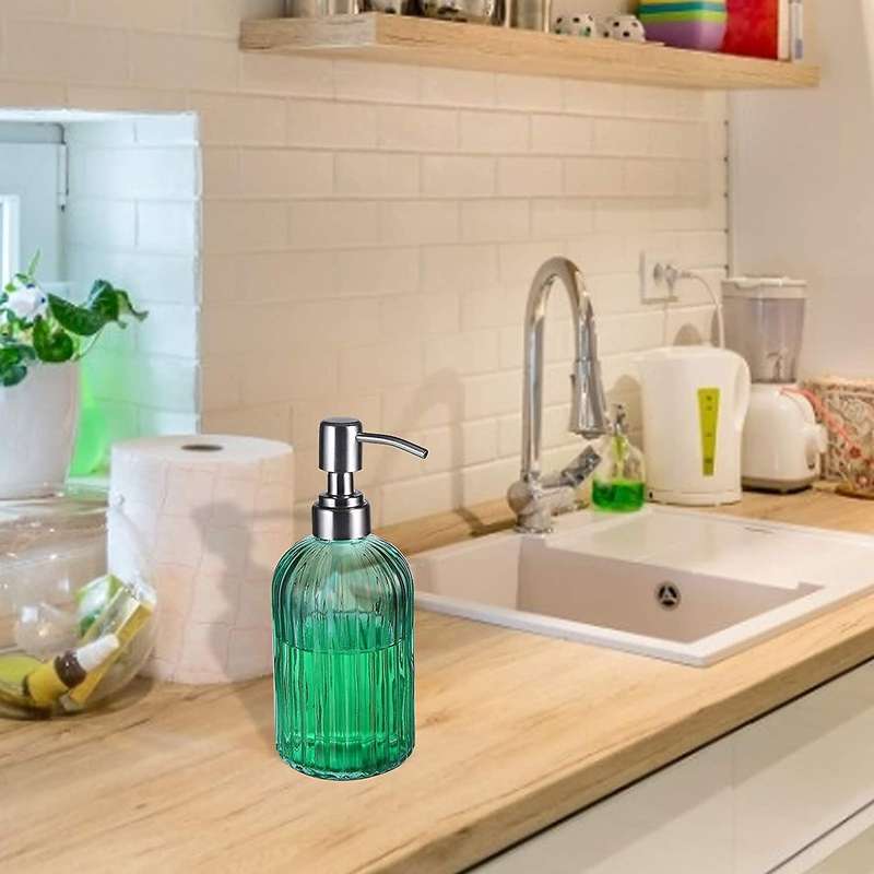 Soap Dispenser 14 Oz with Stainless Steel Pump for Bathroom Kitchen