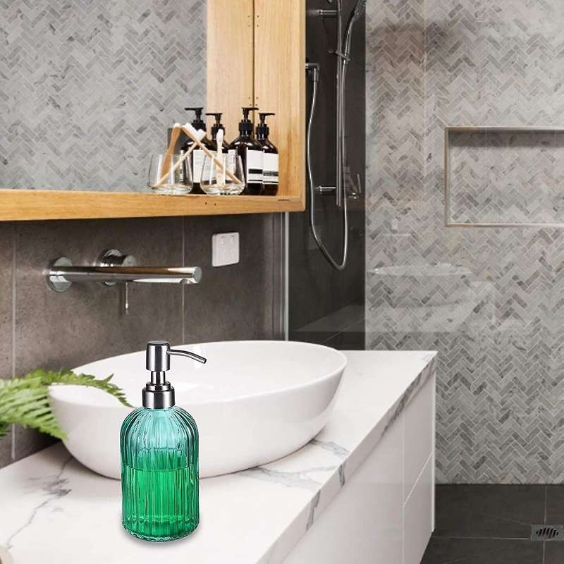 Soap Dispenser 14 Oz with Stainless Steel Pump for Bathroom Kitchen