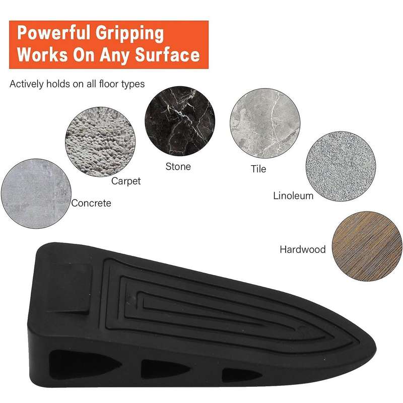 4 Pack Door Stopper Stackable Door Stoppers Rubber Wedge Heavy