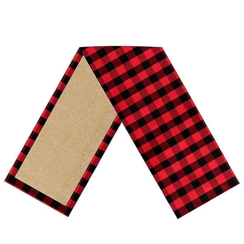 Plaid Table Runner 14x71inch Holiday Decoration Family Kitchen