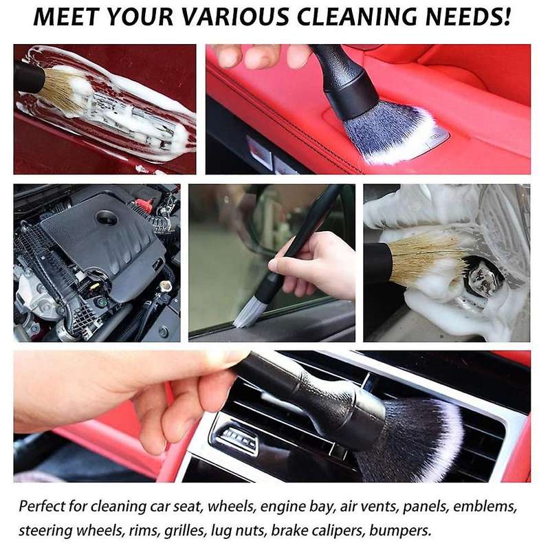 Car Detailing Brush Kit 3 Pack Automotive Interior Detailing Brushes