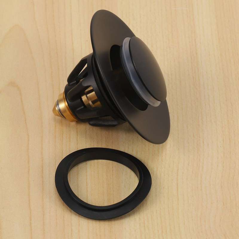 Drain Fitting Washbasin, Universal Pop-up Valve Plug, Sink (black)