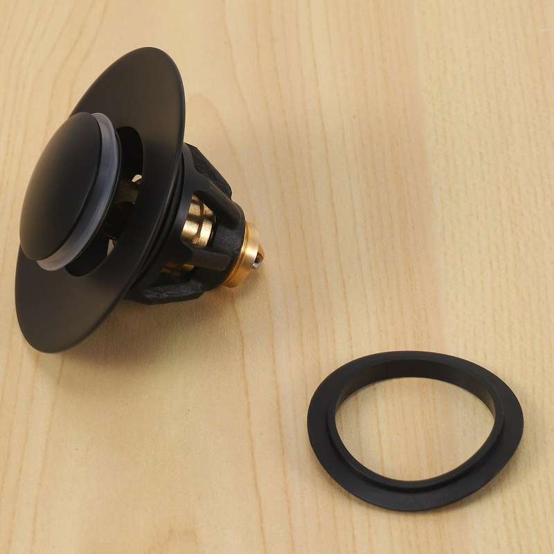 Drain Fitting Washbasin, Universal Pop-up Valve Plug, Sink (black)