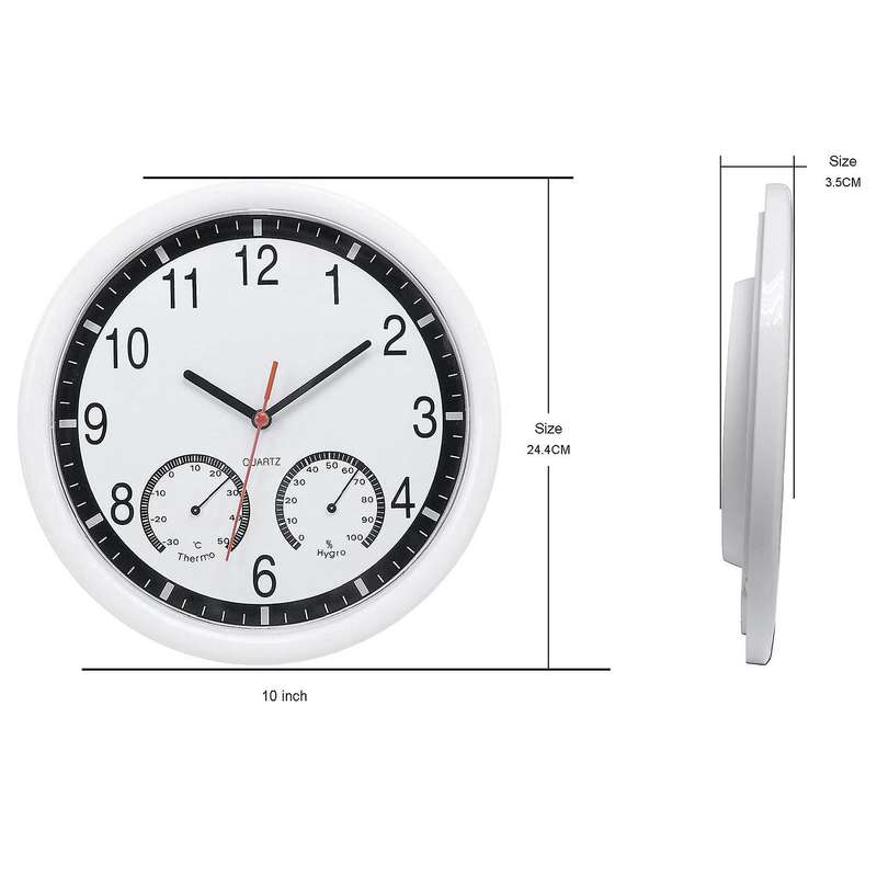Stone Clock Silent Wall Clock Accurate Thermometer Humidity Indoor