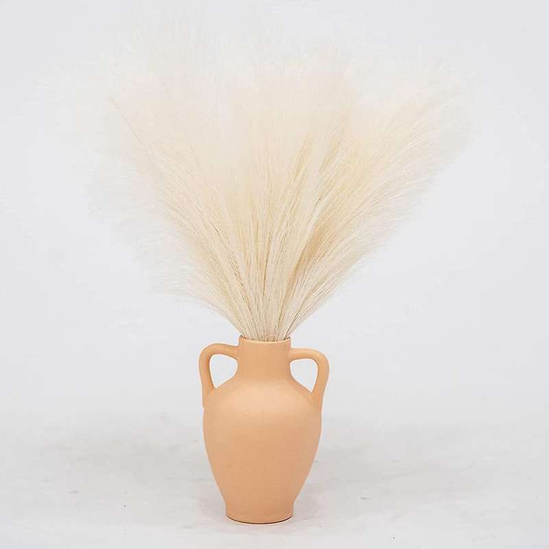 Faux Pampas Grass 17 Inch-6 Stems-beige-pampas Floral-pampas Grass