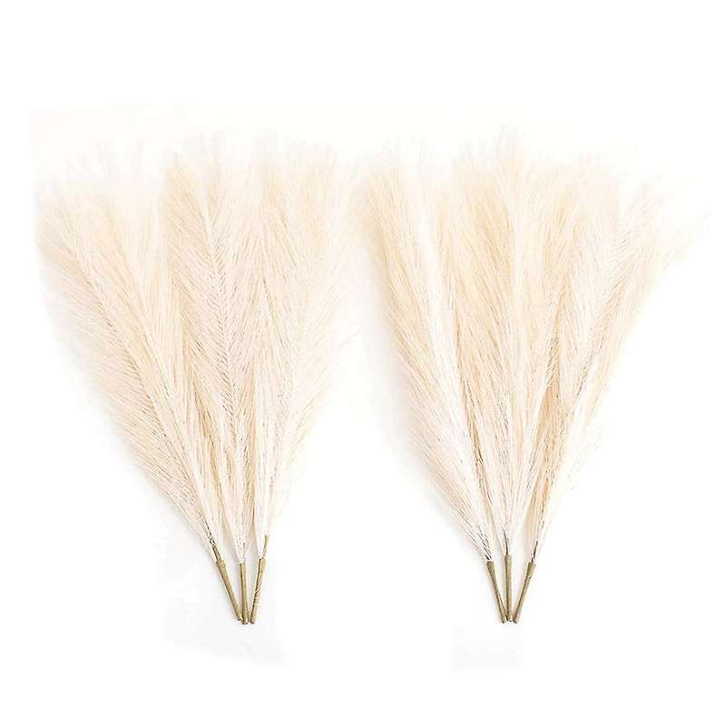 Faux Pampas Grass 17 Inch-6 Stems-beige-pampas Floral-pampas Grass