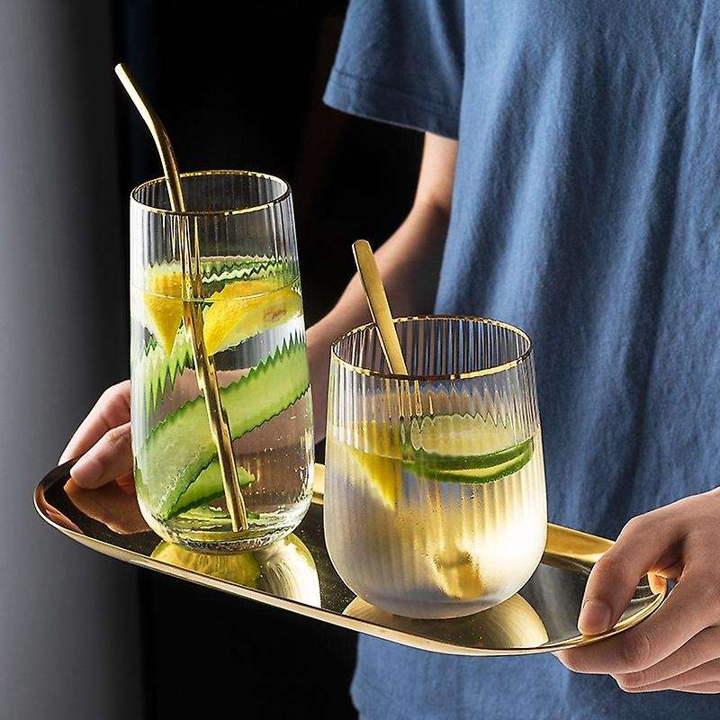 Light Gold Border Transparent Household Living Room Water Cup B