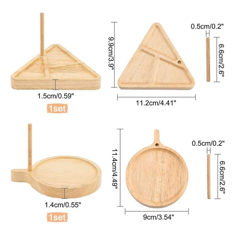 2pcs Wooden Weaving Beading Trays Kit 2 Styles Beading Tray