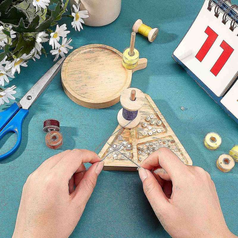 2pcs Wooden Weaving Beading Trays Kit 2 Styles Beading Tray