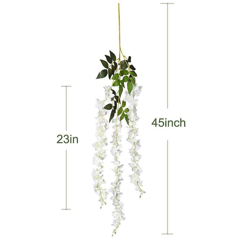 6 Pack 3.75 Feet/piece Artificial Wisteria Vine Ratta Flowers String