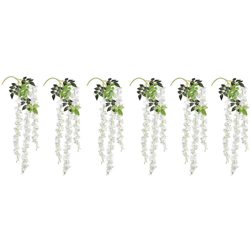 6 Pack 3.75 Feet/piece Artificial Wisteria Vine Ratta Flowers String