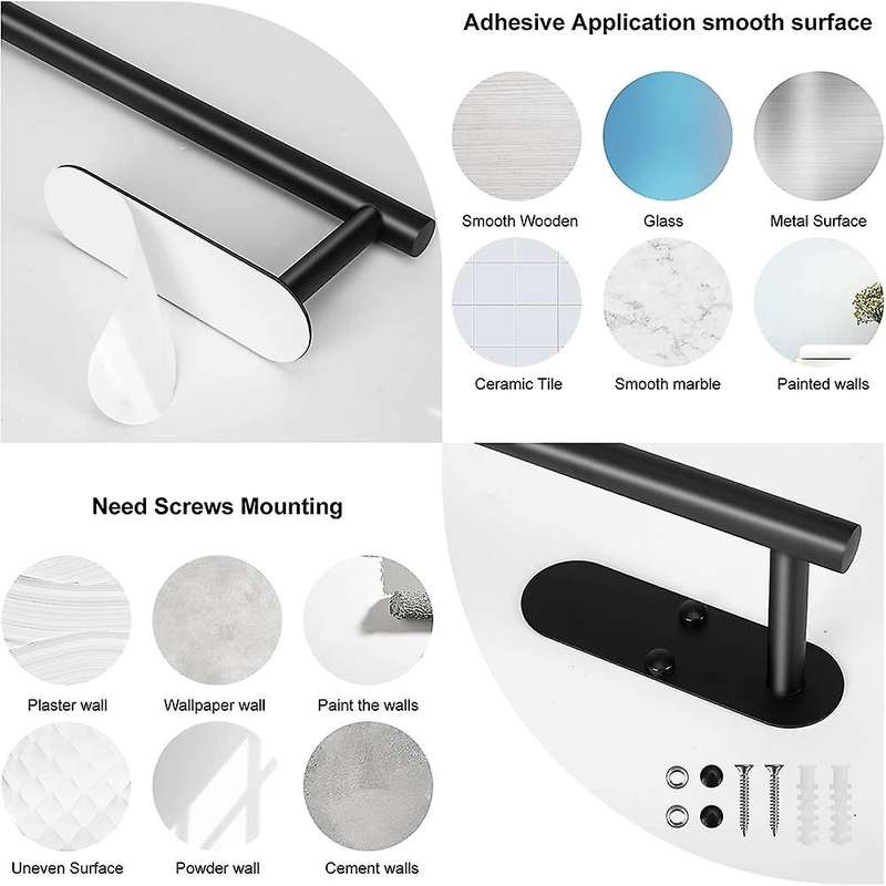 Paper Towel Holder Wall Mount, Under Cabinet Paper Towel ,black