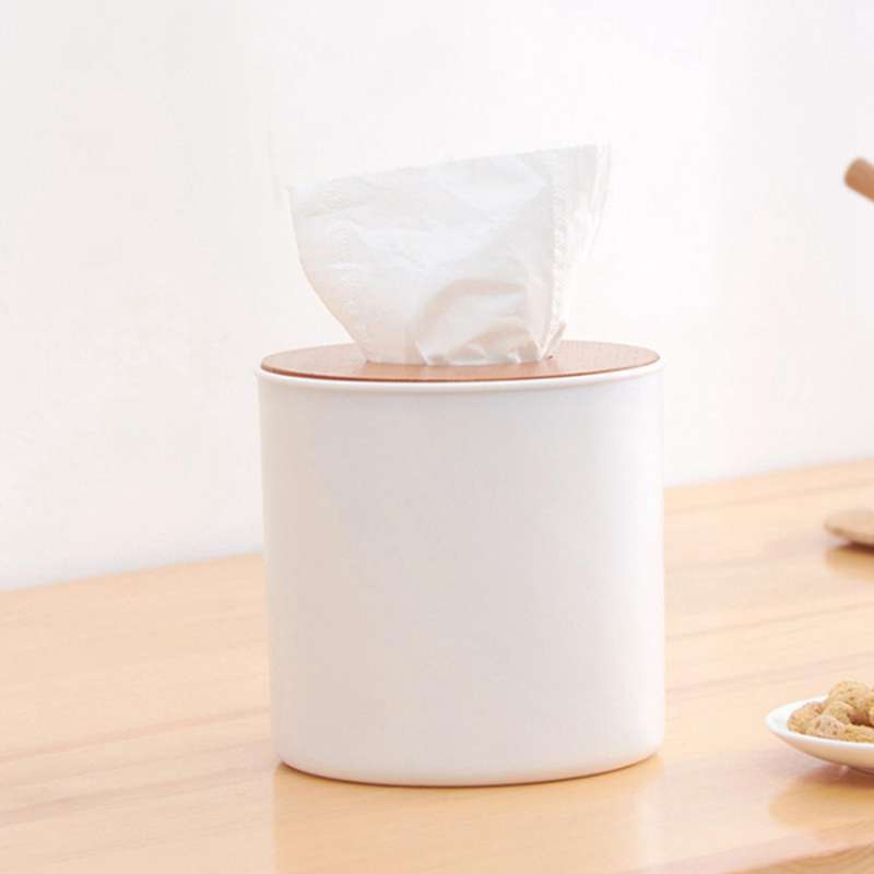 Wooden Cover Round Roll Paper Tissue Tube Household Removable Mini