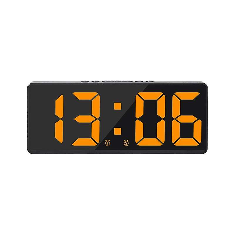 Mirror Digital Alarm Clock Voice Control Table Clock C