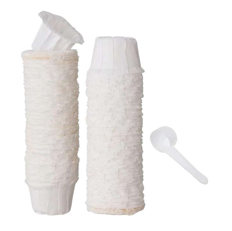 150 Pcs Paper Filters Cups for Keurig K-cup Coffee Filters with Spoon