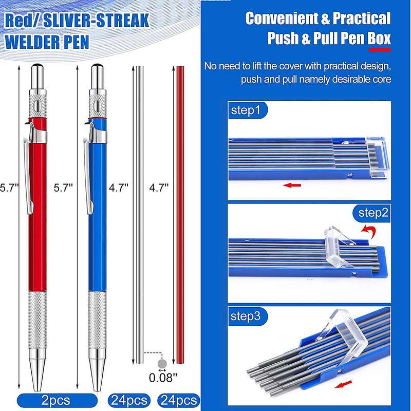 2 Soldering Pens with 48 Refills Mechanical Pencil Metal Markers