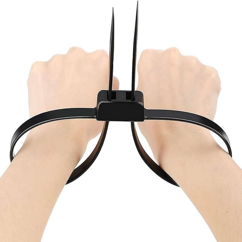 Double Buckle Nylon Cable Tie 250 Pounds Heavy Tensile Strength,black