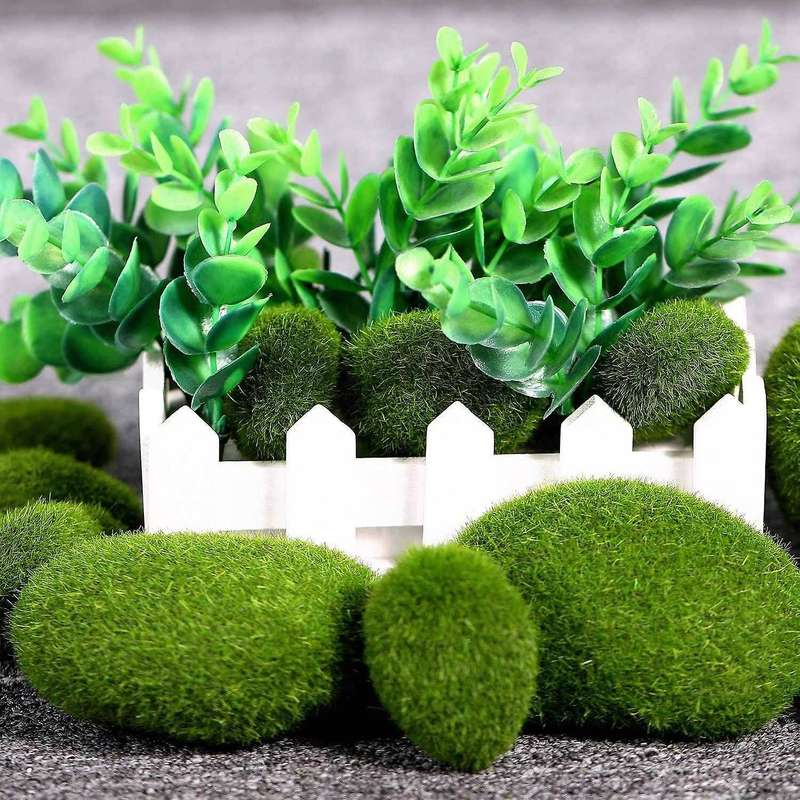 36pieces Assorted Sized Artificial Moss Rocks for Floral Arrangements